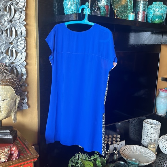 NWT Pure Chiffon dress with lining in a patchwork design &!funky sleeves! UK L - Picture 9 of 12